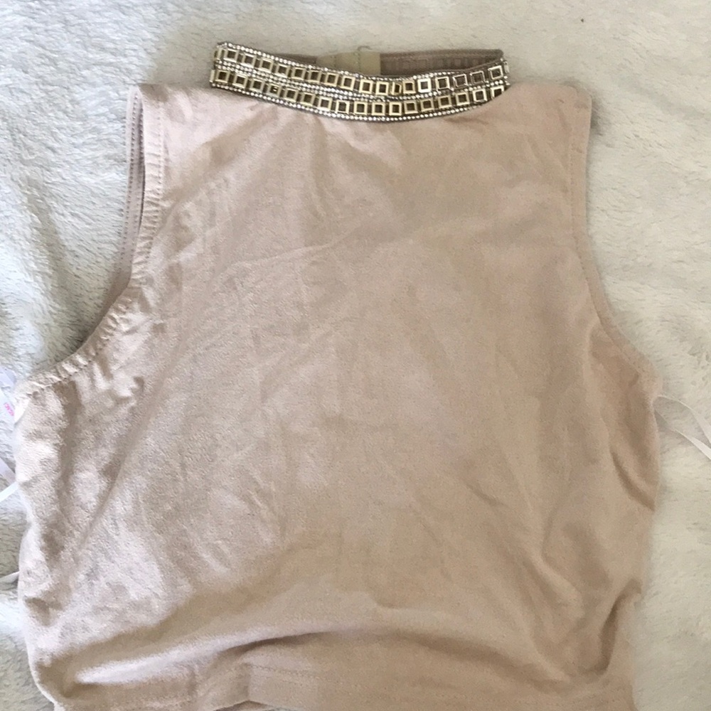 A'gaci studded collar halter top